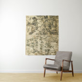 Tenture Dessin blanc noir antique d'astrologie du SOLEIL (En situation)