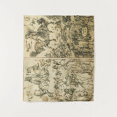 Tenture Dessin blanc noir antique d'astrologie du SOLEIL (Devant)