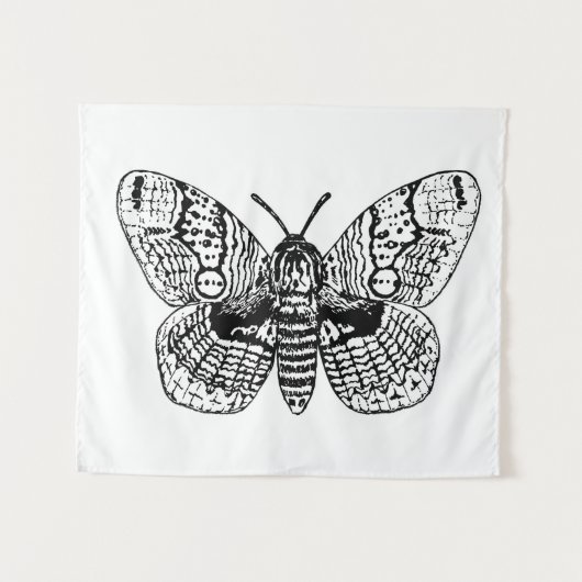 Tenture Dessin Brahmin moth (Devant (Horizontal))
