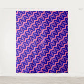 Tenture Dessin chevron zigzag rose bleu (Devant)