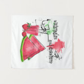Tenture Dessin d'aquarelle de pastèque et fraises (Devant (Horizontal))
