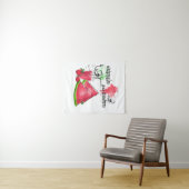 Tenture Dessin d'aquarelle de pastèque et fraises (En situation (horizontale))