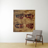 Tenture Dessin d'art facial tribal africain vintage abstra (En situation (horizontale))
