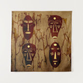 Tenture Dessin d'art facial tribal africain vintage abstra (Devant)