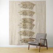 Tenture Dessin de Feuilles de palmiers à texture naturelle (En situation)