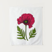 Tenture Dessin de pavot rouge 3 (Devant)
