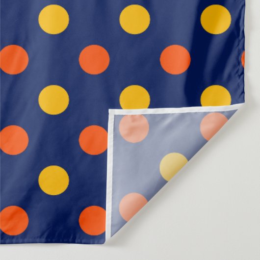 Tenture Dessin de points orange jaune sur fond bleu (Détail)