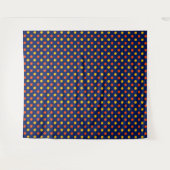 Tenture Dessin de points orange jaune sur fond bleu (Devant (Horizontal))