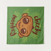 Tenture Dessin de primate de singe mignon (Devant (Horizontal))