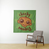 Tenture Dessin de primate de singe mignon (En situation)