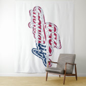 Tenture Dessin de script de drapeau America 250 Semiquince (En situation)