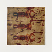 Tenture Dessin de silhouette tribale africaine abstraite  (Devant (Horizontal))