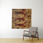 Tenture Dessin de silhouette tribale africaine abstraite  (En situation (horizontale))