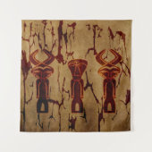 Tenture Dessin de silhouette tribale africaine abstraite  (Devant)