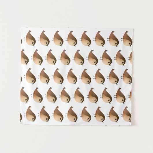 Tenture Dessin d'Oiseau de Bruant (Devant (Horizontal))