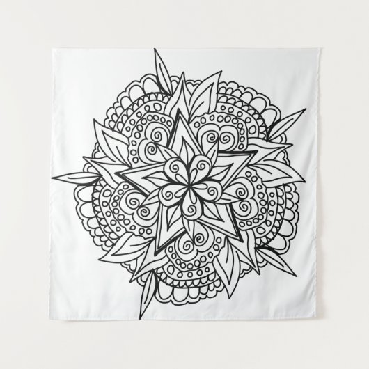 Tenture Dessin du cool de conception de mandala (Devant (Horizontal))