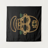 Tenture dessin d'un masque tribal africain Abstrait (Devant (Horizontal))