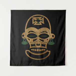 Tenture dessin d'un masque tribal africain Abstrait