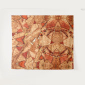 Tenture Dessin en pierre volcanique peinte en orange rouge (Devant (Horizontal))