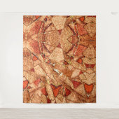 Tenture Dessin en pierre volcanique peinte en orange rouge (Devant)