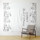 Tenture Dessin Fleur sauvage Fête des mariées blanche (En situation (horizontale))