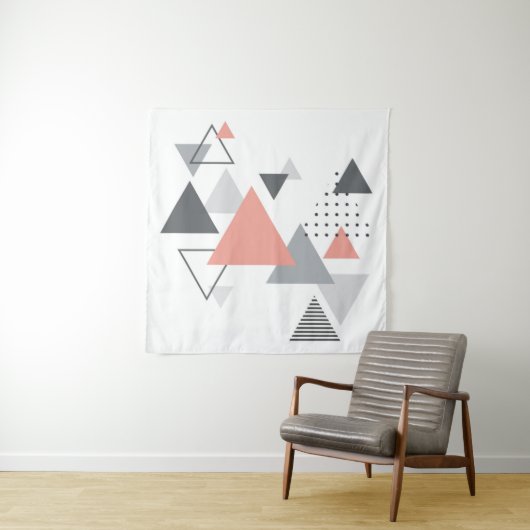 Tenture Dessin géométrique scandinave abstrait (En situation)