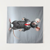 Tenture dessin humoristique de souris (Devant (Horizontal))