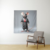 Tenture dessin humoristique de souris (En situation)