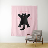 Tenture #dessin humoristique #drôle #chat jeter un oreille (En situation)