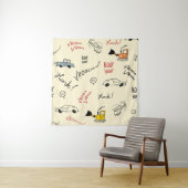 Tenture Dessins de voiture sans couture : Feuille enfant (En situation)