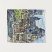 Tenture Destinations | Watercolor River Thames Waterfront (Devant (Horizontal))