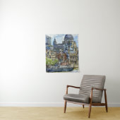 Tenture Destinations | Watercolor River Thames Waterfront (En situation)