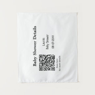 TENTURE DÉTAILS DE BABY SHOWER CODE QR SCAN MINIMAL MODERN