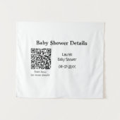 TENTURE DÉTAILS DE BABY SHOWER CODE QR SCAN MINIMAL MODERN (Devant (Horizontal))