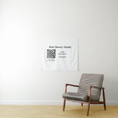 TENTURE DÉTAILS DE BABY SHOWER CODE QR SCAN MINIMAL MODERN (En situation (horizontale))