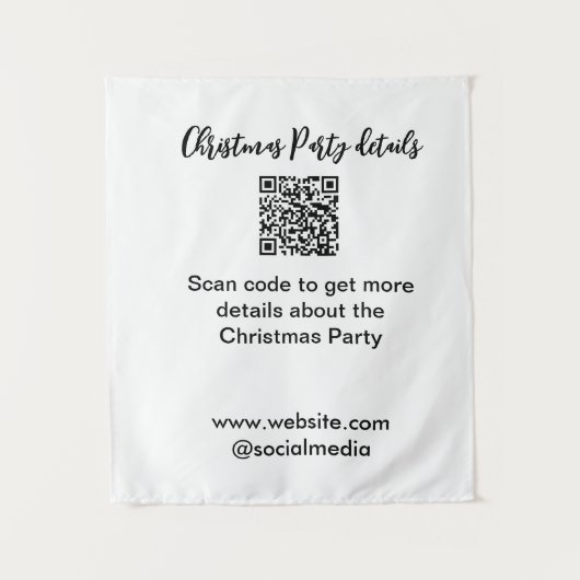 Tenture Détails du site web du code QR de la fête de vacan (Devant)