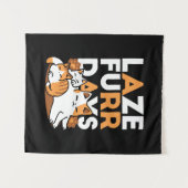 Tenture Détendez-vous Art Chat - 'Laze Furr Days' pour les (Devant (Horizontal))