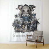 Tenture Deutscher Jagdterrier Carré Horloge Mu (En situation)