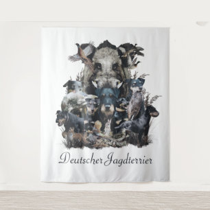 Tenture Deutscher Jagdterrier Carré Horloge Mu