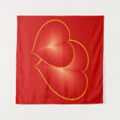 Tenture Deux cœurs rouges, graphique d'art numérique moder (Devant (Horizontal))