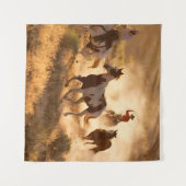 Tenture Deux cow-boys occidentaux à cheval, braconnant la  (Devant (Horizontal))