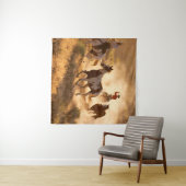 Tenture Deux cow-boys occidentaux à cheval, braconnant la  (En situation (horizontale))