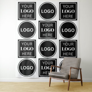 Tenture Deux logos Elegant Simple Business Logo Arrière-pl