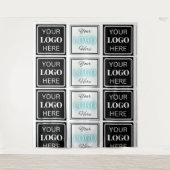 Tenture Deux Logos Événement Blanc Simple (Devant)
