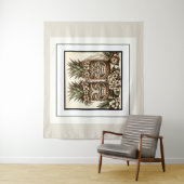 Tenture Deux mariés Gay Tête de Tiki Ananas Rétro Mariage  (En situation)