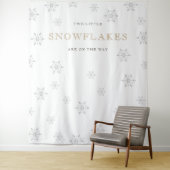 Tenture Deux petits Baby showers de neige (En situation)
