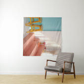 Tenture Deux tabourets de bar en bois jaune (En situation (horizontale))