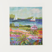 Tenture Deux voiliers et chalet (Devant)