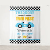 Tenture Deux Voiture de Course Rapide Décor pour Fête d'An (Devant)