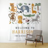 Tenture Deux Wild 2e anniversaire Safari Animaux Enfants B (En situation)